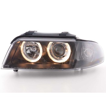 Φανάρια εμπρός Audi A4 (1999-2001) angel eyes - μαύρα , χωρίς λάμπες (Η7) - σετ 2τμχ. Φανάρια εμπρός Audi A4 (1999-2001) angel eyes - μαύρα , χωρίς λάμπες (Η7) - σετ 2τμχ.