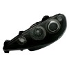 Φανάρια εμπρός Peugeot 206 angel eyes, μαύρα , χωρίς λάμπες (Η7) - σετ 2τμχ.