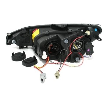 Φανάρια εμπρός Peugeot 206 angel eyes, μαύρα , χωρίς λάμπες (Η7) - σετ 2τμχ.