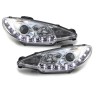 Φανάρια εμπρός Peugeot 206 , με λάμπες (Η1) led - σετ 2τμχ.