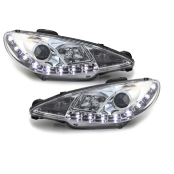 Φανάρια εμπρός Peugeot 206 , με λάμπες (Η1) led - σετ 2τμχ.