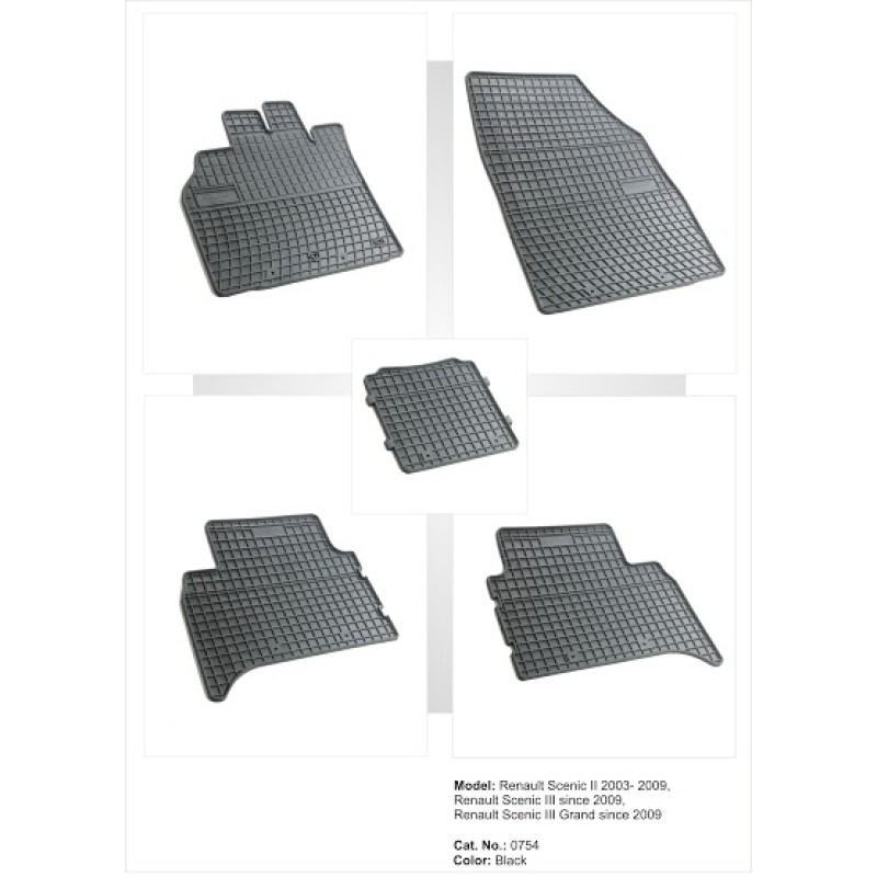 Λαστιχένια πατάκια RENAULT Scenic II,III (2003-2016) / Grand Scenic II,III (2003-2016) - 5τμχ.