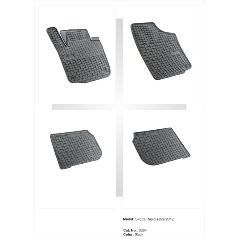 Λαστιχένια πατάκια SEAT Toledo IV (2012-2018) / SKODA Rapid (2012-2019) - 4τμχ.