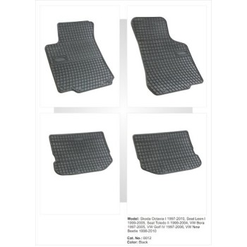 Λαστιχένια πατάκια SKODA Octavia I (1997-2010) / SEAT Leon I (1999-2005) / Toledo II (1999-2004) / VW Golf IV (1997-2006) / New Beetle (1997-2010) - 4τμχ.