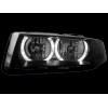 Φανάρια εμπρός Seat Leon /Toledo (1999-2004) angel eyes - μαύρα , χωρίς λάμπες (Η7) - σετ 2τμχ.