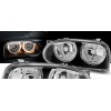Φανάρια εμπρός Vw Golf 3 R32 design angel eyes - μαύρα , χωρίς λάμπες (Η7) - σετ 2τμχ.