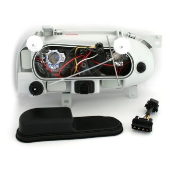 Φανάρια εμπρός Vw Golf 3 R32 design angel eyes - chrome , χωρίς λάμπες (Η 7 ) - σετ 2τμχ.