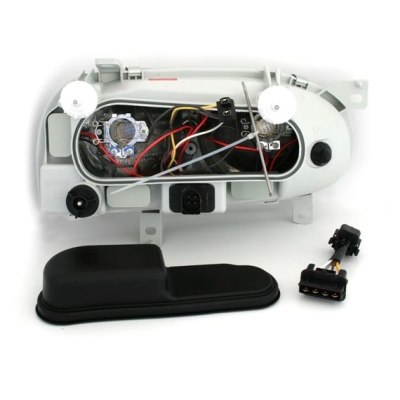 Φανάρια εμπρός Vw Golf 3 R32 design angel eyes - chrome , χωρίς λάμπες (Η 7 ) - σετ 2τμχ.