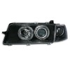 Φανάρια εμπρός Opel Vectra A (1988-1995) angel eyes - μαύρα , χωρίς λάμπες (Η7) - σετ 2τμχ.