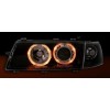 Φανάρια εμπρός Opel Vectra A (1988-1995) angel eyes - μαύρα , χωρίς λάμπες (Η7) - σετ 2τμχ.