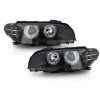 Φανάρια εμπρός BMW E46 coupe με led φλας (2003-2006) angel eyes, χωρίς λάμπες (Η7) - σετ 2τμχ.