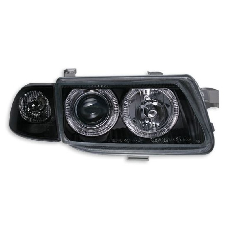 Φανάρια εμπρός Opel Astra F (1991-1999) angel eyes - μαύρα , χωρίς λάμπες (Η 1 ) - σετ 2τμχ.