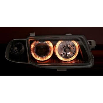 Φανάρια εμπρός Peugeot 206 angel eyes, χωρίς λάμπες (Η7) - σετ 2τμχ.