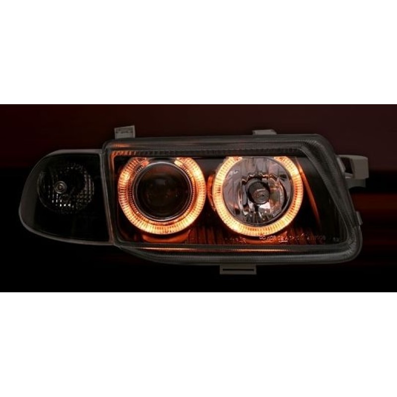 Φανάρια εμπρός Peugeot 206 angel eyes, χωρίς λάμπες (Η7) - σετ 2τμχ.
