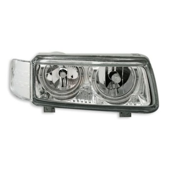 Φανάρια εμπρός Vw Passat Β4 (1993-1996) angel eyes - chrome , χωρίς λάμπες (Η7) - σετ 2τμχ.