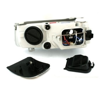Φανάρια εμπρός Vw Passat Β4 (1993-1996) angel eyes - chrome , χωρίς λάμπες (Η7) - σετ 2τμχ.