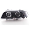 Φανάρια εμπρός BMW E46 sedan (1998-2001) angel eyes - μαύρα , με λάμπες (Η1) - σετ 2τμχ.