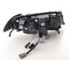Φανάρια εμπρός BMW E46 sedan (1998-2001) angel eyes - μαύρα , με λάμπες (Η1) - σετ 2τμχ.