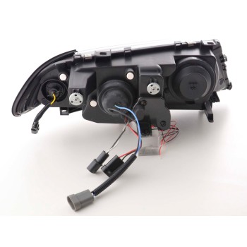 Φανάρια εμπρός BMW E46 sedan (1998-2001) angel eyes - μαύρα , με λάμπες (Η1) - σετ 2τμχ.