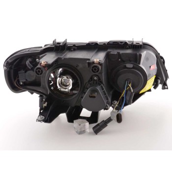 Φανάρια εμπρός BMW X5 E53 (1999-2003) angel eyes - μαύρα , χωρίς λάμπες (Η7) - σετ 2τμχ.