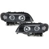 Φανάρια εμπρός BMW X5 (1999-2003) angel eyes - black , με λάμπες (Η1) - σετ 2τμχ.