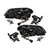 Φανάρια εμπρός BMW X5 (2003-2007) angel eyes - black , με λάμπες (Η1) - σετ 2τμχ.