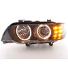 Φανάρια εμπρός BMW X5 (1999-2003) - μαύρα με led φλας , χωρίς λάμπες (Η7) - σετ 2τμχ.
