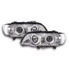 Φανάρια εμπρός BMW X5 (1999-2003) angel eyes - chrome , με λάμπες (Η1) - σετ 2τμχ.