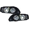 Φανάρια εμπρός BMW X5 (1999-2003) angel eyes - μαύρα , με λάμπες (Η1) - σετ 2τμχ.