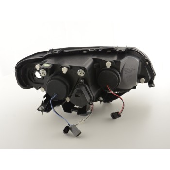 Φανάρια εμπρός BMW X5 (1999-2003) angel eyes - μαύρα , με λάμπες (Η1) - σετ 2τμχ.