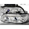 Φανάρια εμπρός BMW X5 E53 (1999-2003) angel eyes - chrome , με λάμπες (Η1) - σετ 2τμχ.
