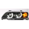 Φανάρια εμπρός BMW X5 (1999-2003) 3D angel eyes - μαύρα , χωρίς λάμπες (Η7) - σετ 2τμχ.