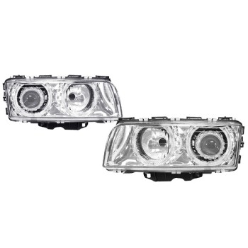 Φανάρια εμπρός BMW E38 (1994-1998) angel eyes - chrome , χωρίς λάμπες (Η7) - σετ 2τμχ.