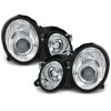Φανάρια εμπρός Mercedes CLK W208 (1997-2002) angel eyes, με λάμπες (Η1) - σετ 2τμχ.
