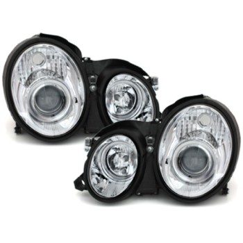 Φανάρια εμπρός Mercedes CLK W208 (1997-2002) angel eyes, με λάμπες (Η1) - σετ 2τμχ. Φανάρια εμπρός Mercedes CLK W208 (1997-2002) angel eyes, με λάμπες (Η1) - σετ 2τμχ.
