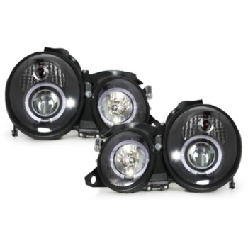 Φανάρια εμπρός Mercedes CLK W208 (1997-2002) με CCFL angel eyes, με λάμπες (Η1) - σετ 2τμχ. Φανάρια εμπρός Mercedes CLK W208 (1997-2002) με CCFL angel eyes, με λάμπες (Η1) - σετ 2τμχ.