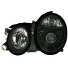 Φανάρια εμπρός Mercedes CLK W208 (1997-2002) , μαύρα , με λάμπες (Η7) - σετ 2τμχ.