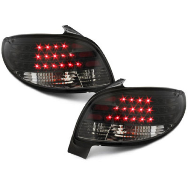 Πίσω φανάρια led Peugeot 206 - black - σετ 2τμχ.