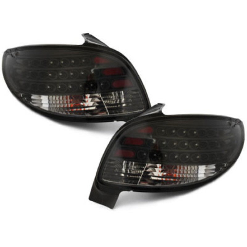 Πίσω φανάρια led Peugeot 206 - black - σετ 2τμχ.