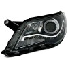 Φανάρια εμπρός Vw Tiguan (2007-2011) led/angel eyes , μαύρα , με λάμπες (Η1) - σετ 2τμχ.