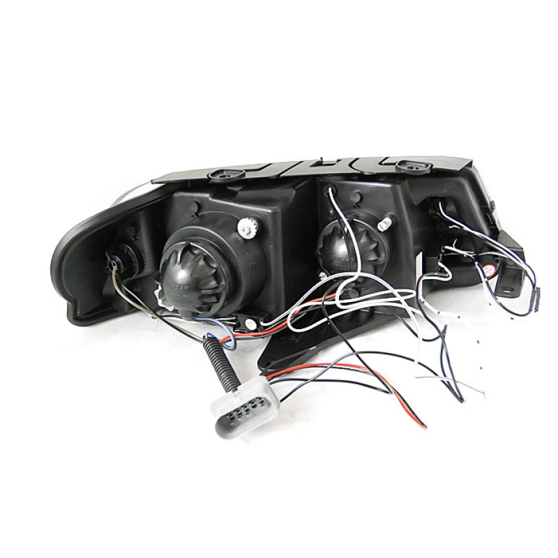 Φανάρια εμπρός Vw Passat B5.5 (2001-2005) angel eyes - black , χωρίς λάμπες (Η7) - σετ 2τμχ.