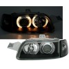 Φανάρια εμπρός Fiat Punto (1993-1999) angel eyes - μαύρα , χωρίς λάμπες (Η7) - σετ 2τμχ.