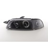 Φανάρια εμπρός Fiat Punto (1993-1999) angel eyes - μαύρα , με λάμπες (Η1) - σετ 2τμχ.