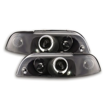 Φανάρια εμπρός Fiat Punto (1993-1999) angel eyes - μαύρα , με λάμπες (Η1) - σετ 2τμχ. Φανάρια εμπρός Fiat Punto (1993-1999) angel eyes - μαύρα , με λάμπες (Η1) - σετ 2τμχ.