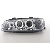 Φανάρια εμπρός Fiat Punto (1999-2003) angel eyes - chrome , με λάμπες (Η1) - σετ 2τμχ.