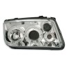 Φανάρια εμπρός Vw Bora angel eyes - chrome , με λάμπες (Η1) - σετ 2τμχ.