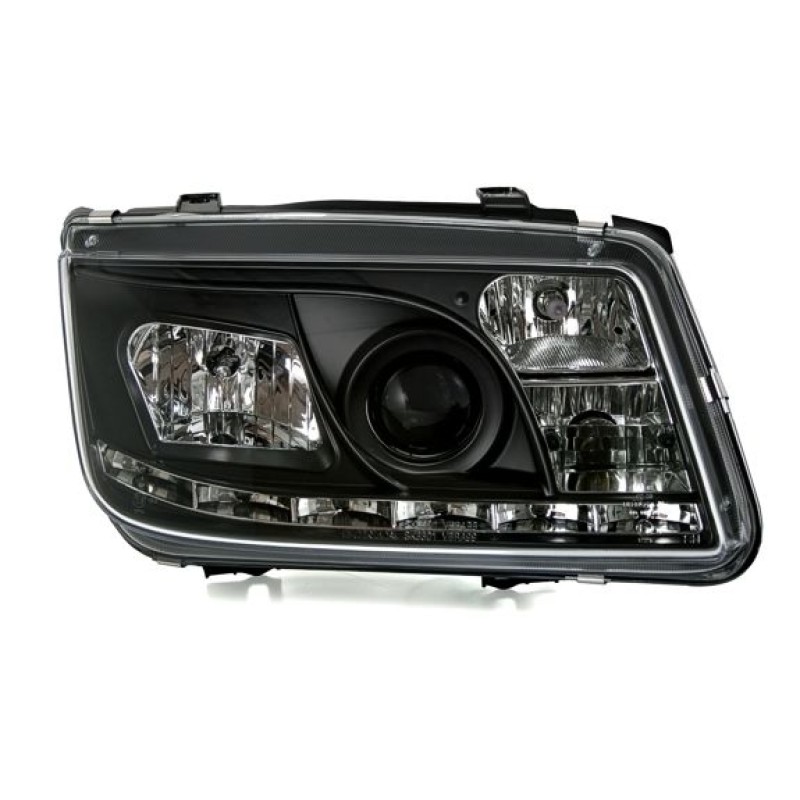 Φανάρια εμπρός Vw Bora - black , με λάμπες (Η1) led - σετ 2τμχ.