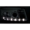 Φανάρια εμπρός Vw Bora - black , με λάμπες (Η1) led - σετ 2τμχ.