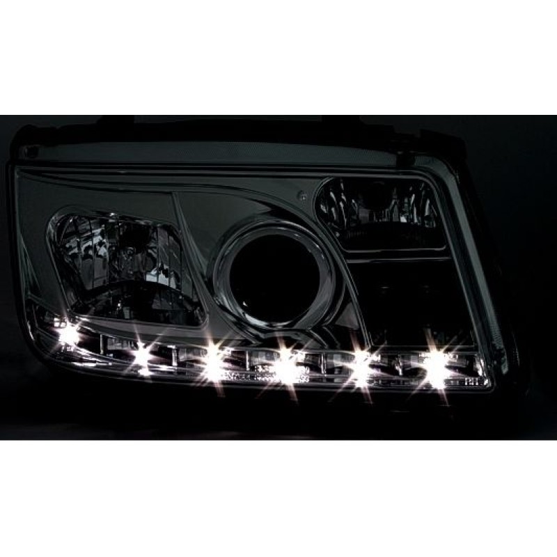 Φανάρια εμπρός Vw Bora - χρωμίου , με λάμπες (Η1) led - σετ 2τμχ.