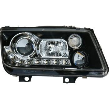 Φανάρια εμπρός Vw Bora - μαύρα , με λάμπες (Η1) led - σετ 2τμχ. Φανάρια εμπρός Vw Bora - μαύρα , με λάμπες (Η1) led - σετ 2τμχ.